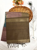 Semi Desi Tussar Saree – Brown
