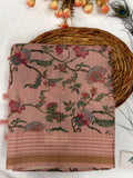 Floral Semi Tussar Saree – Pink