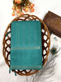 Matka Tussar Saree – Teal