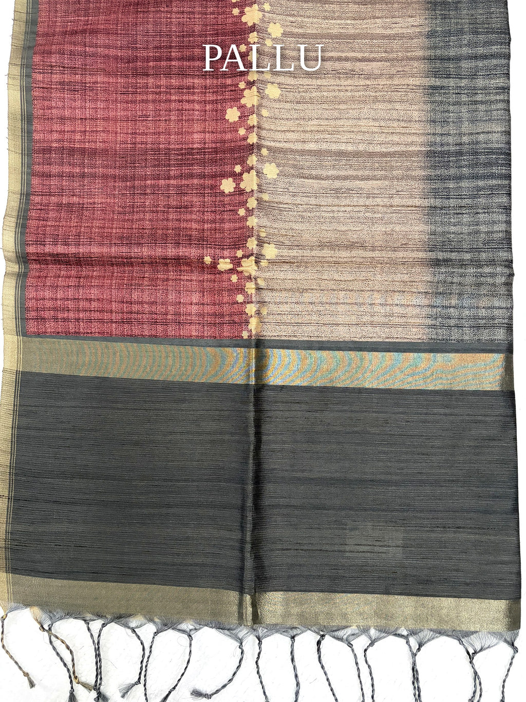 Semi Desi Tussar Saree – Grey
