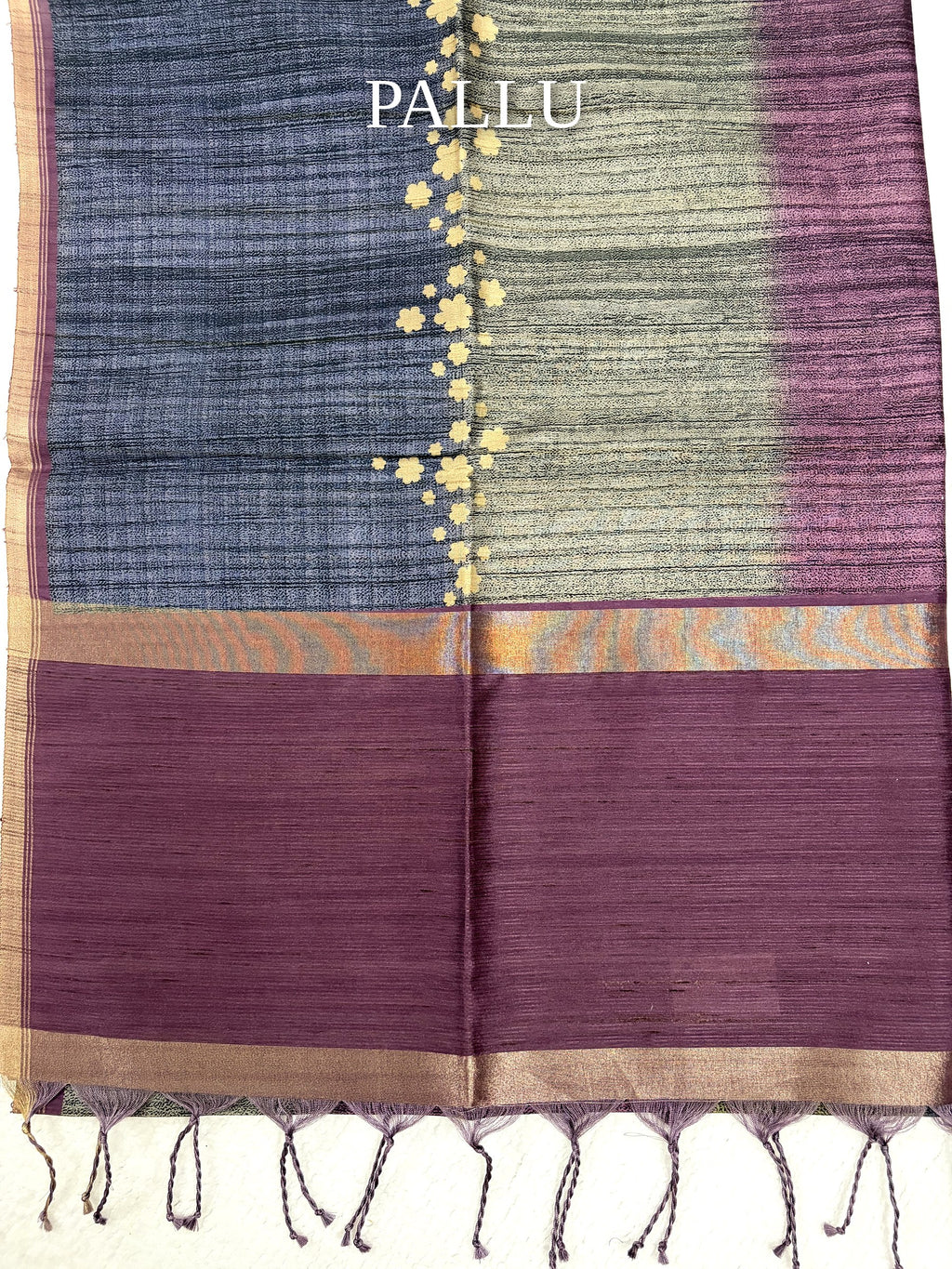 Semi Desi Tussar Saree – Plum