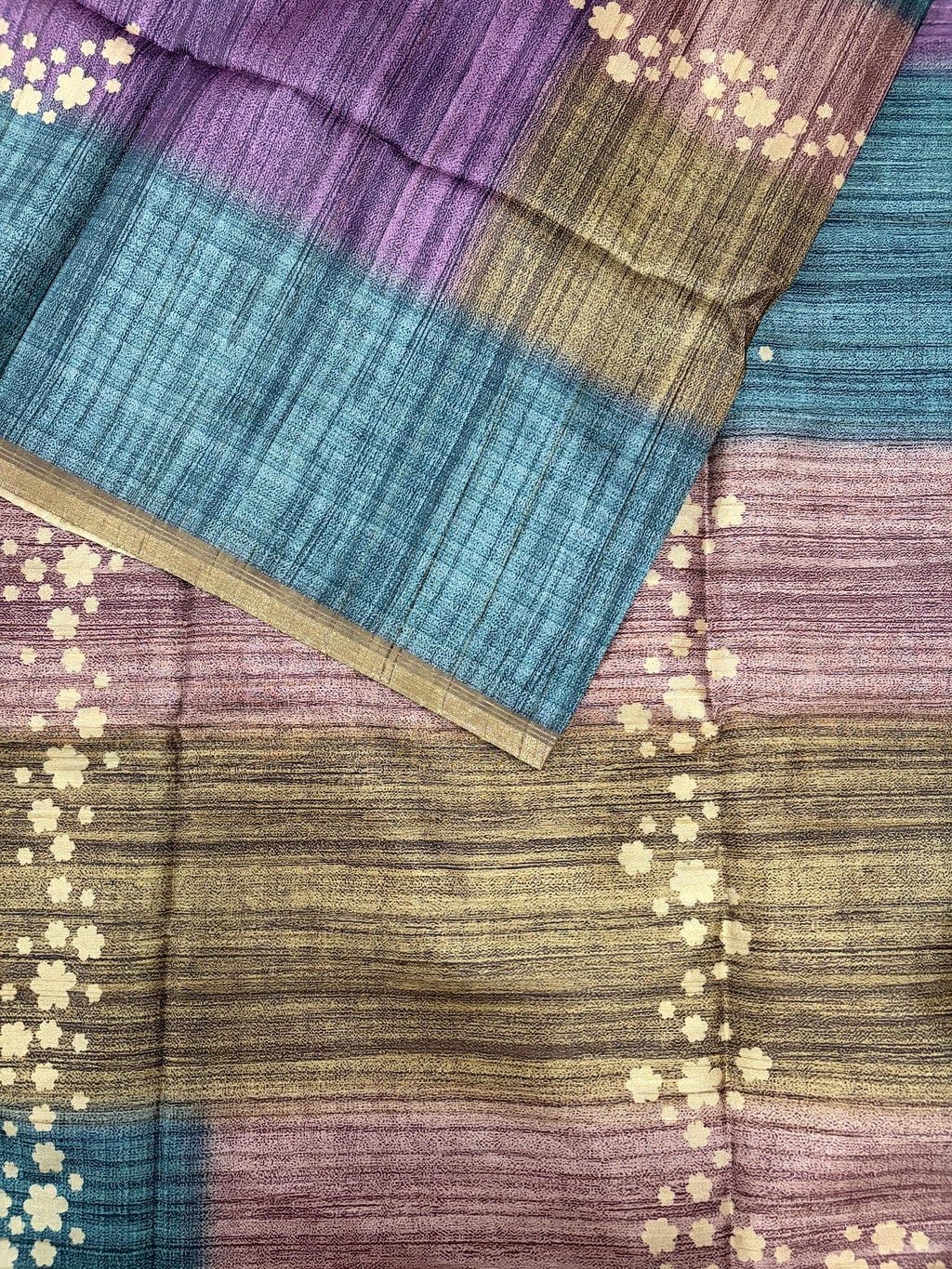 Semi Desi Tussar Saree – Brown