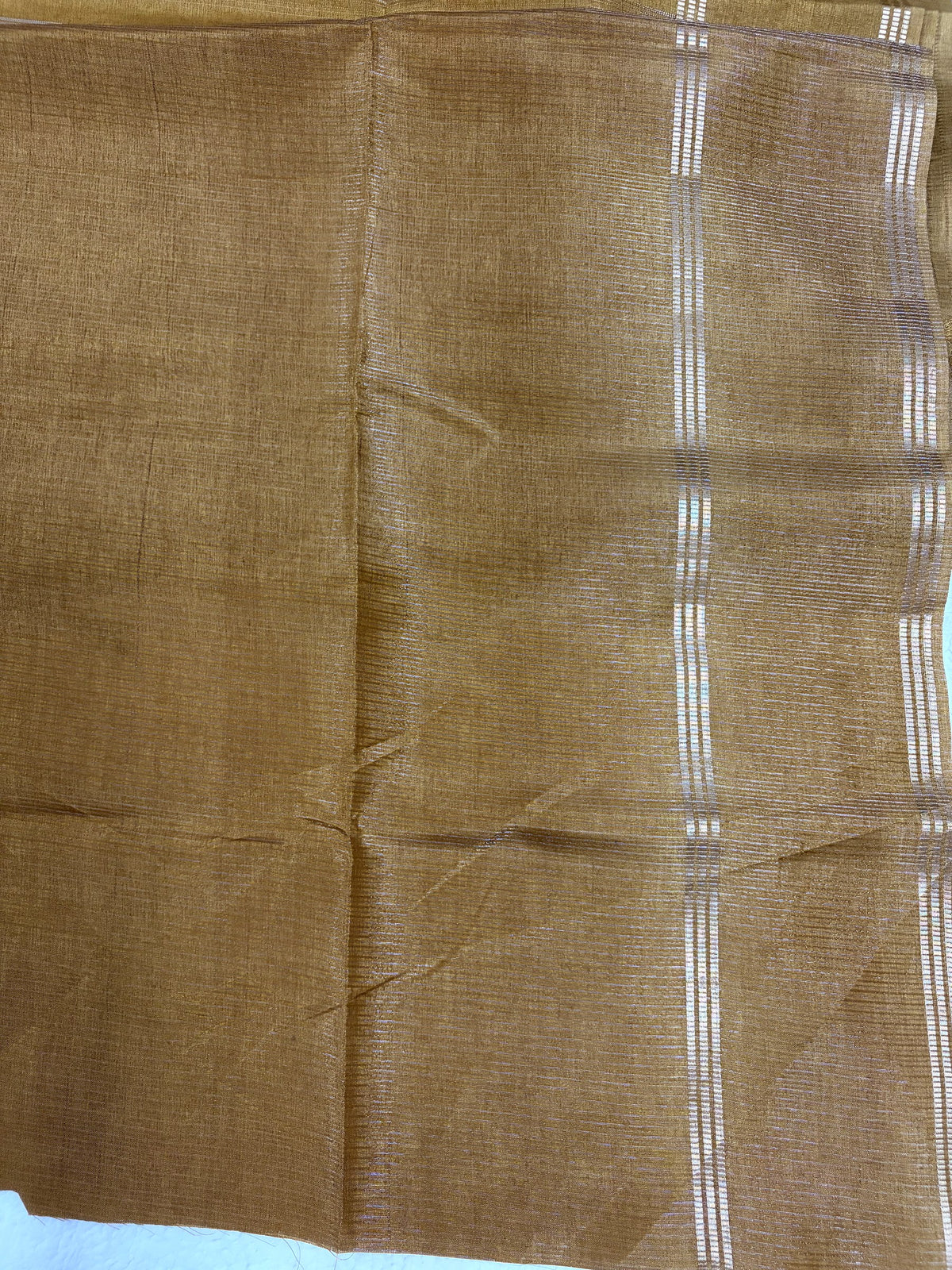 Matka Tussar Saree – Mustard