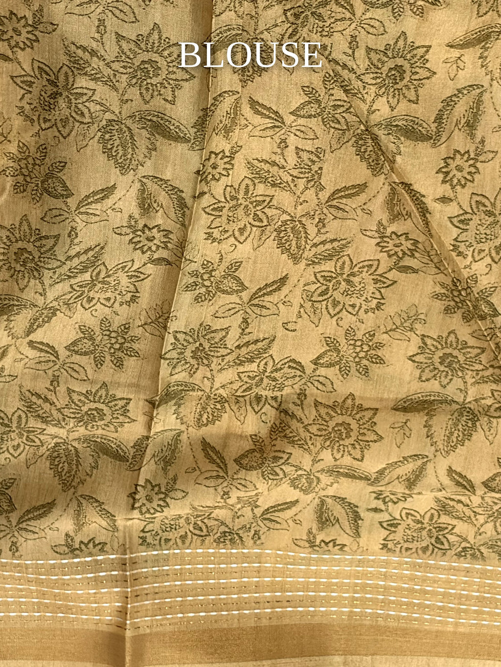 Floral Semi Tussar Saree – Beige