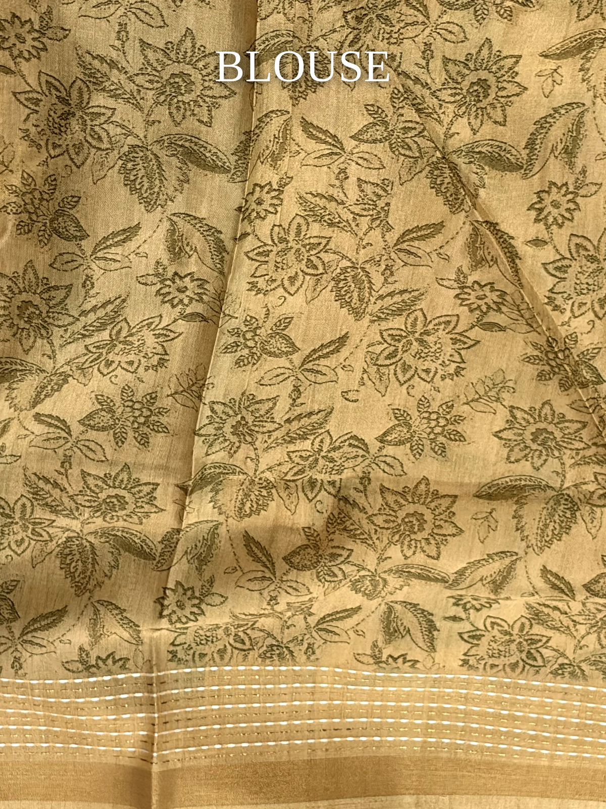 Floral Semi Tussar Saree – Beige