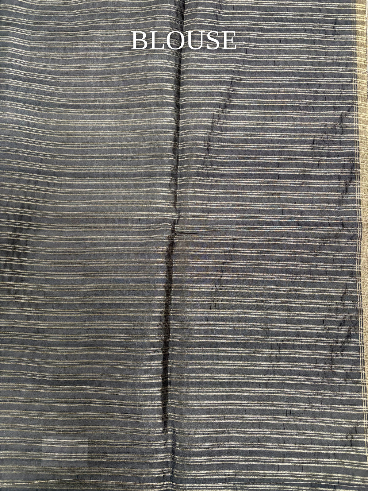 Semi Desi Tussar Saree – Grey