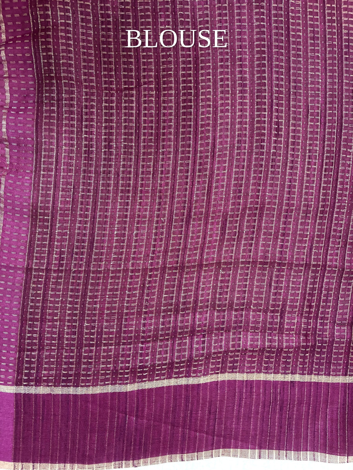 Raas Matka Silk Saree Wine Magenta blouse piece