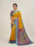 Mustard Zari Designer Saree