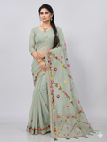 Pastel Floral Tassel Saree