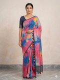 Tie-Dye Tassel Cotton Saree