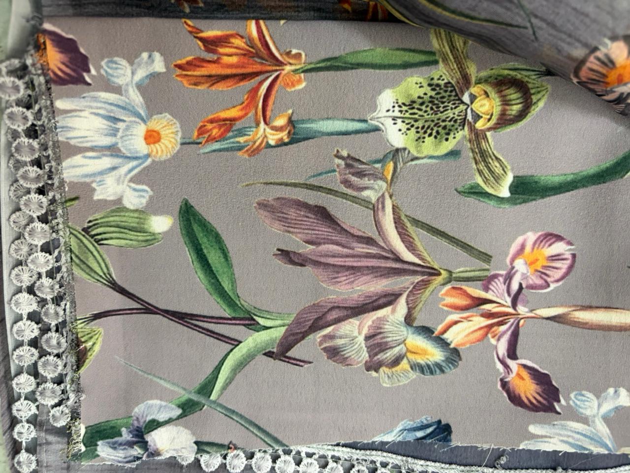 Lavender Floral Designer Saree