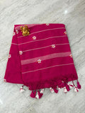 Rani Pink cotton Saree