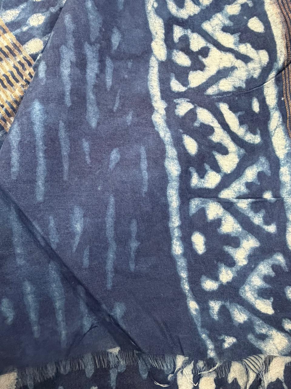 Indigo Handblock Cotton Saree