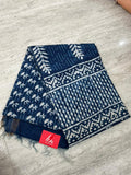 Indigo Handblock Cotton Saree