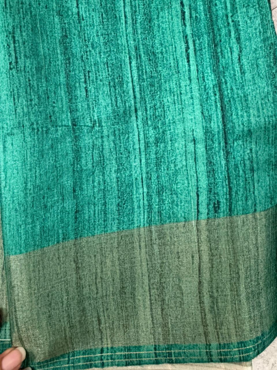 Beige Kalamkari Linen Saree