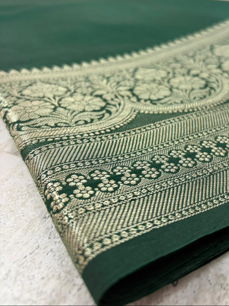 Deep Green Mysore Silk