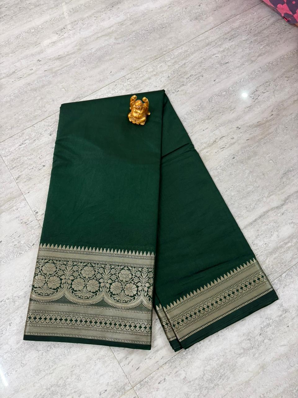 Deep Green Mysore Silk