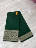 Deep Green Mysore Crepe Silk Saree
