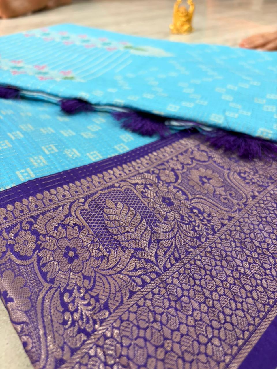 Sky Blue Mysore Silk