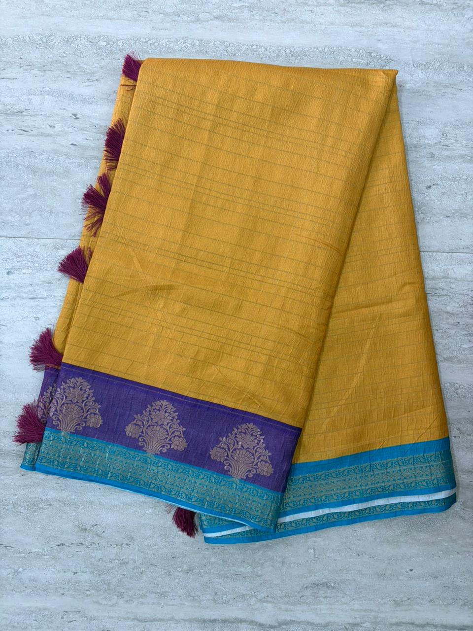 Mustard Zari Designer Saree